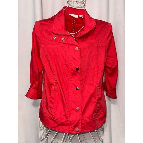 Beautiful Chico's Womens Jacket Beautiful Chico’s roll up sleeve jacket with zip - Picture 1 of 7